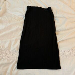 Ariztia Wilfred free SMALL maxi ankle skirt black knit back slit soft